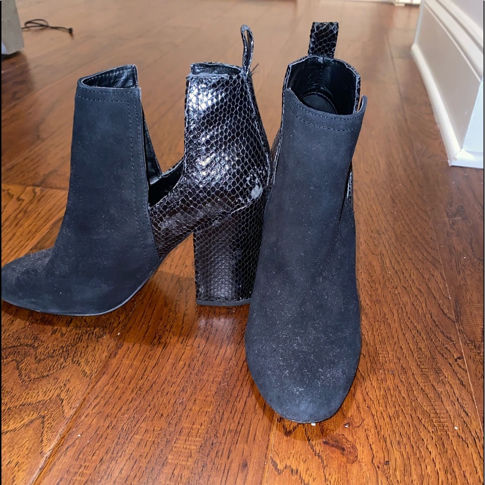 Steve Madden snake skin cut out booties